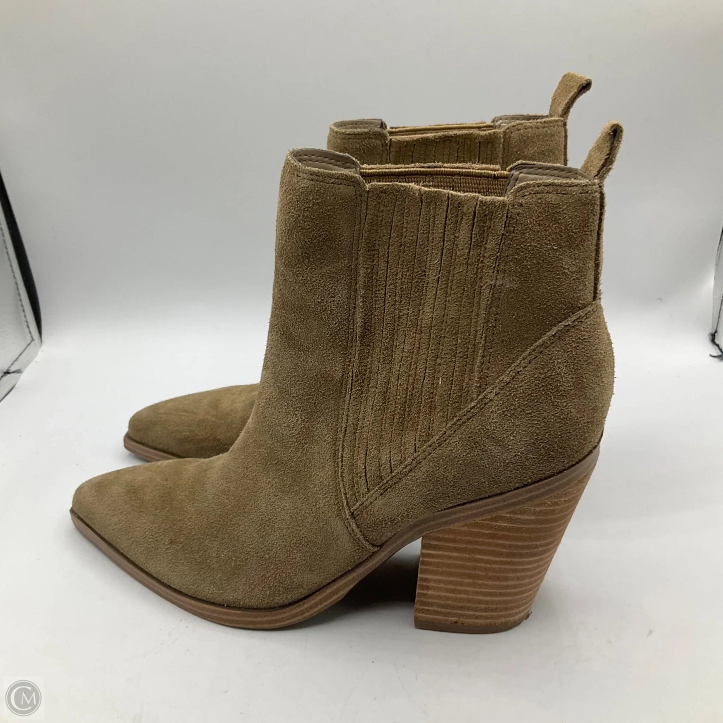 Boots Ankle Heels By Marc Fisher In Beige, Size: 7.5