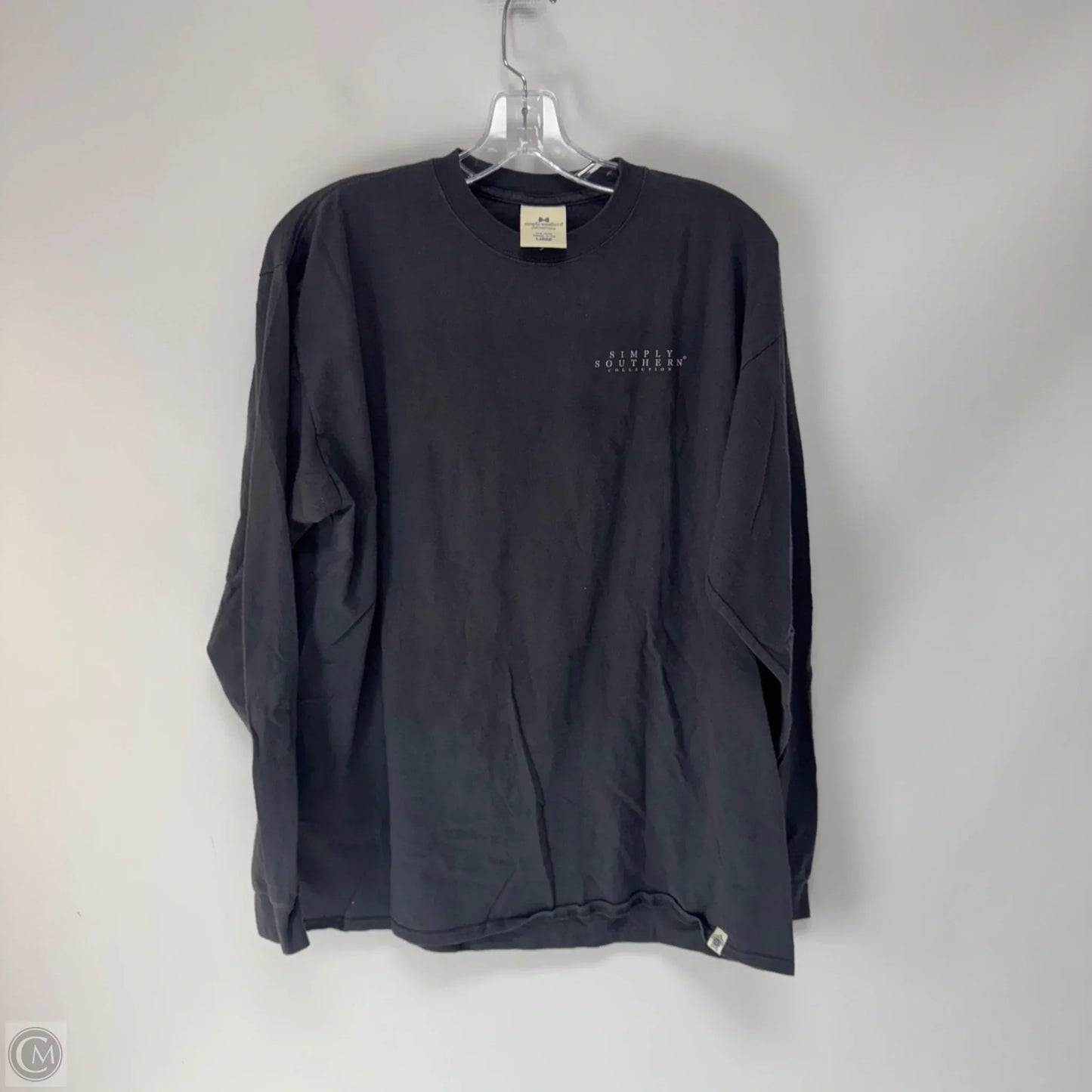 Top Long Sleeve By Simply Southern In Grey, Size: L