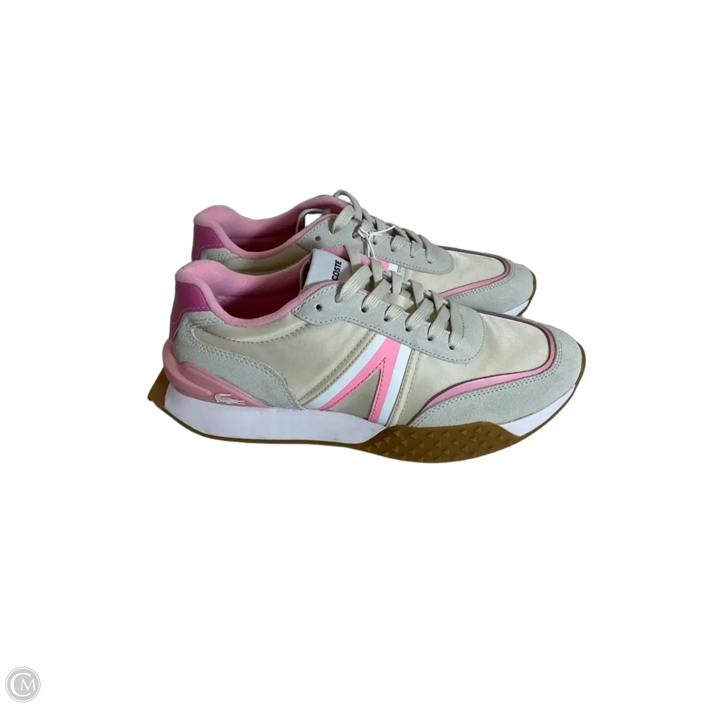 Shoes Athletic By Lacoste In Cream & Pink, Size: 8