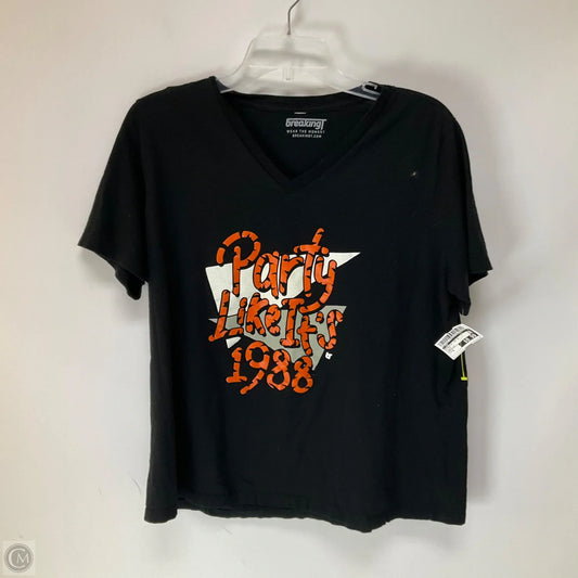 Athletic Top Short Sleeve By Cme In Black, Size: M