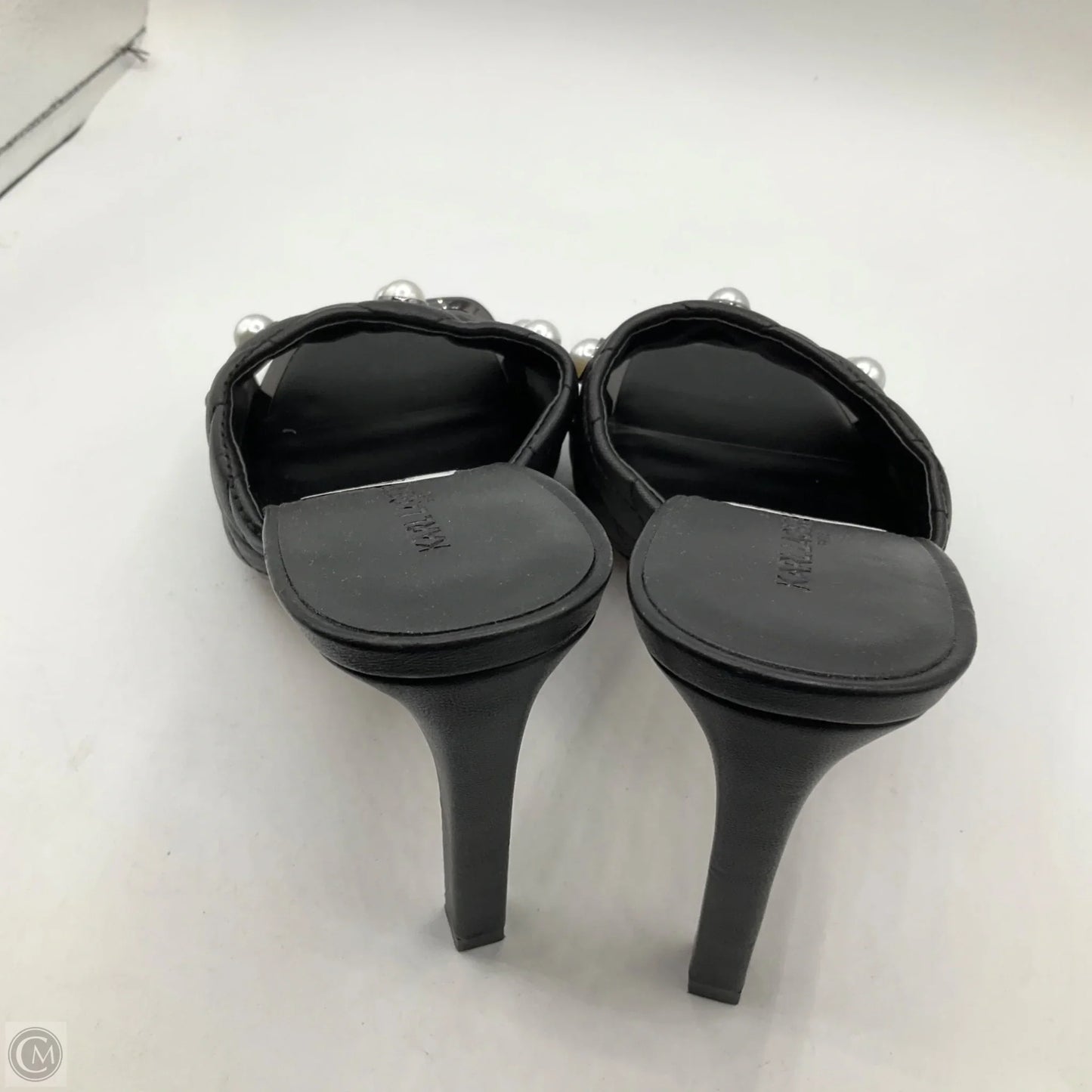Sandals Designer By Karl Lagerfeld In Black, Size: 9