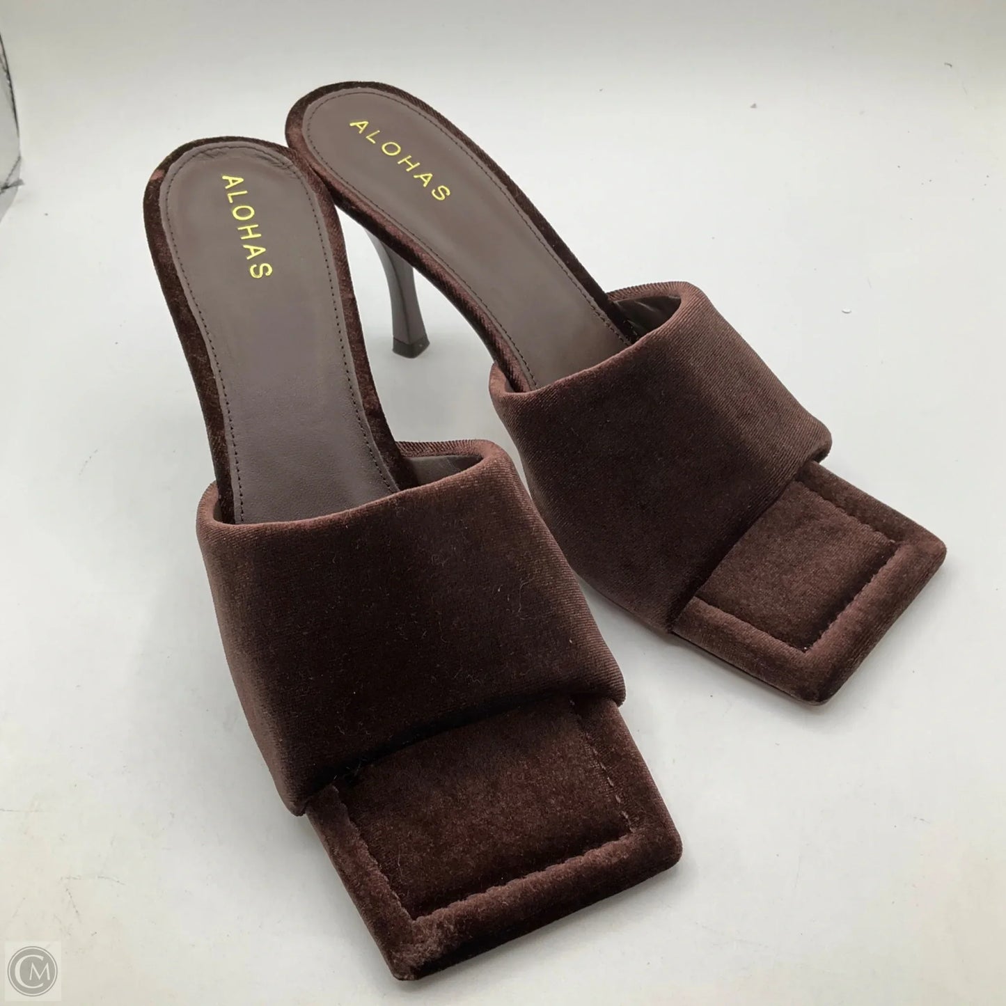 Sandals Heels Kitten By Cma In Brown, Size: 10