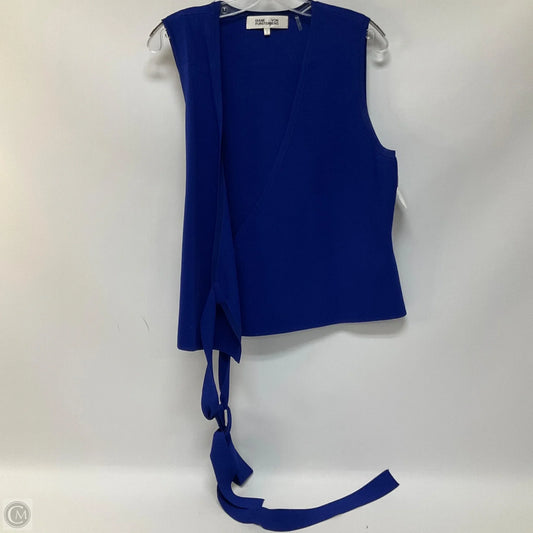 Top Sleeveless Designer By Diane Von Furstenberg In Blue, Size: L