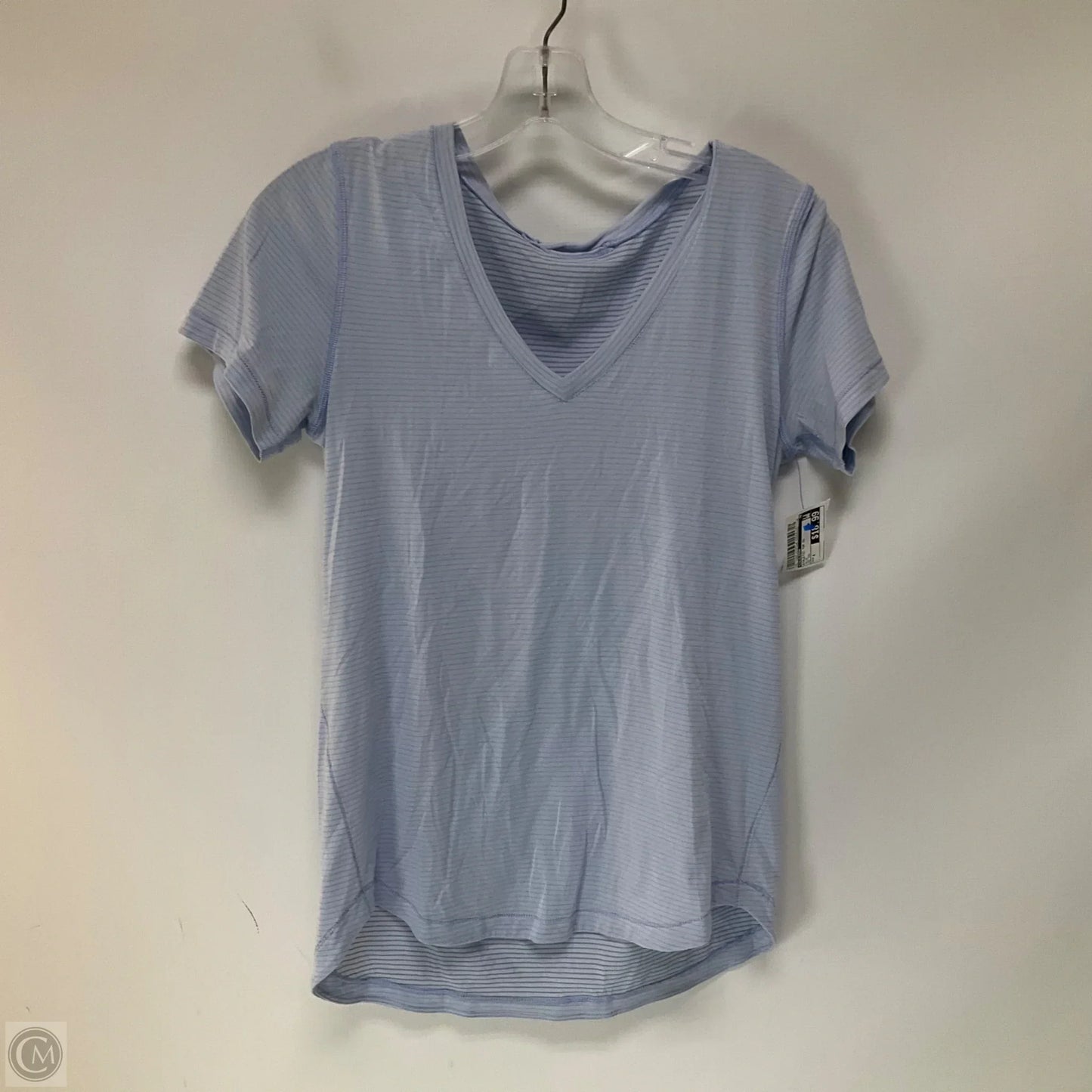 Athletic Top Short Sleeve By Lululemon In Blue, Size: 4
