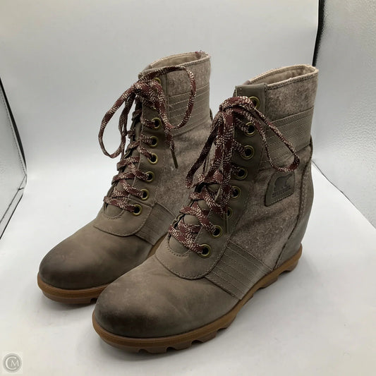 Boots Ankle Heels By Sorel In Tan, Size: 9.5
