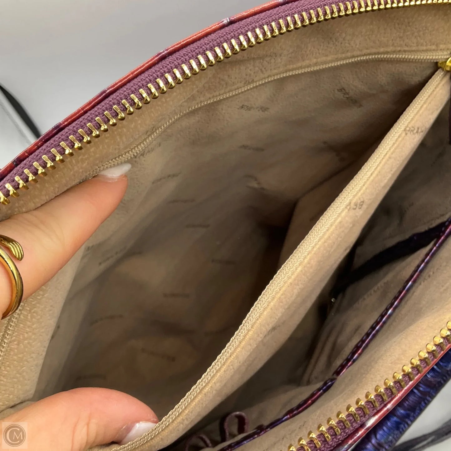 Handbag Designer By Brahmin, Size: Large