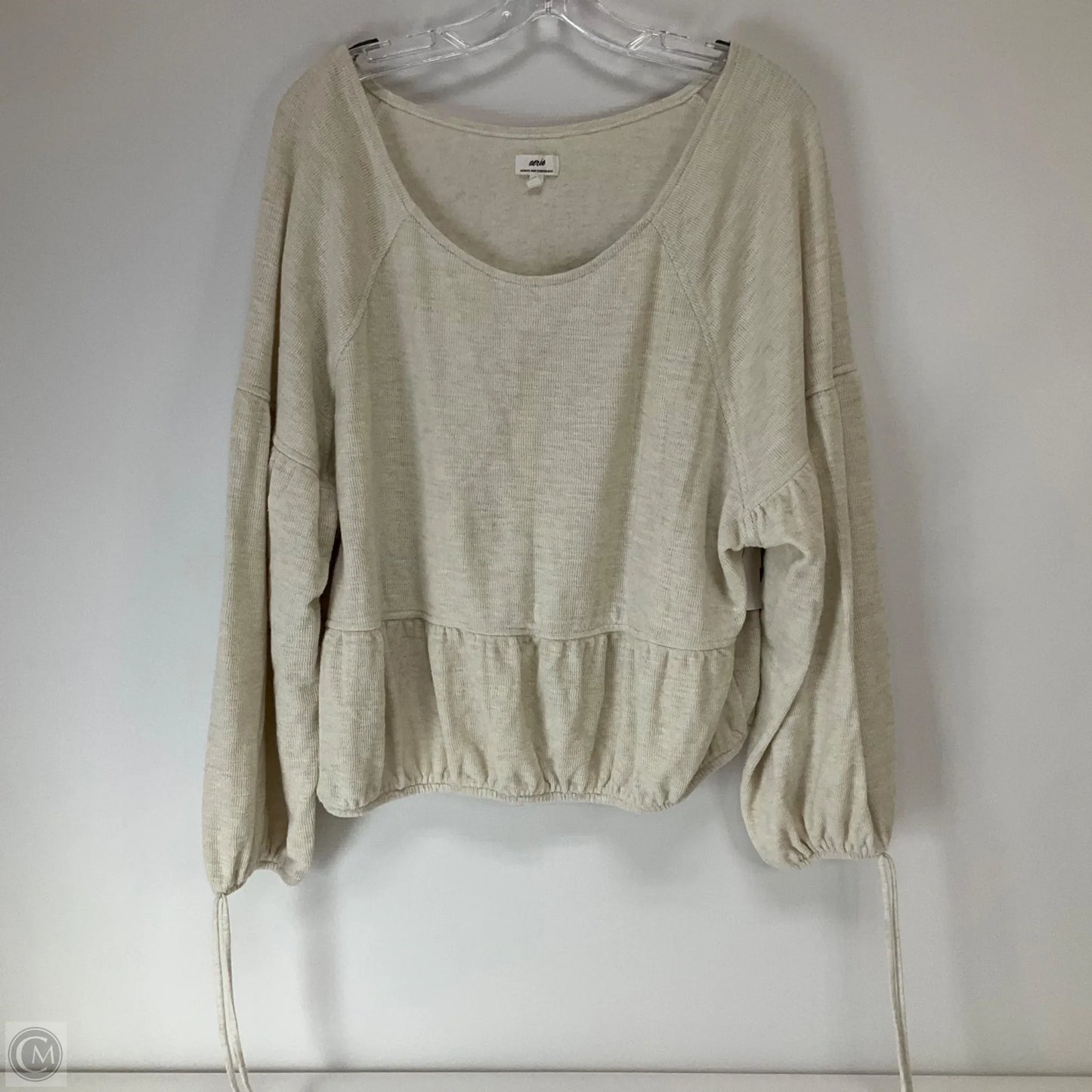 Top Long Sleeve By Aerie In Beige, Size: Xl