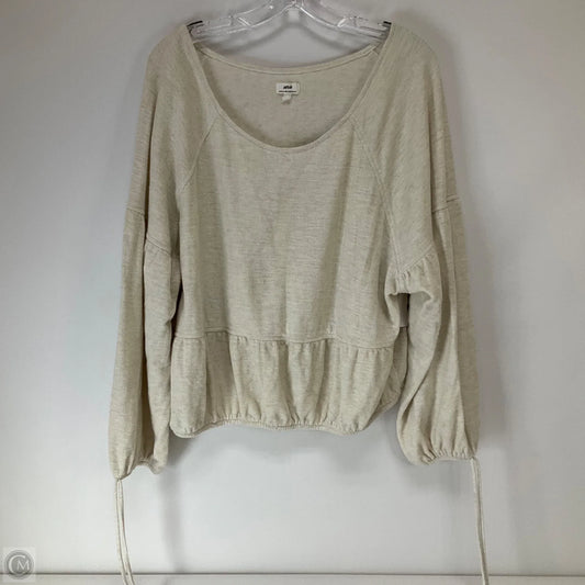 Top Long Sleeve By Aerie In Beige, Size: Xl