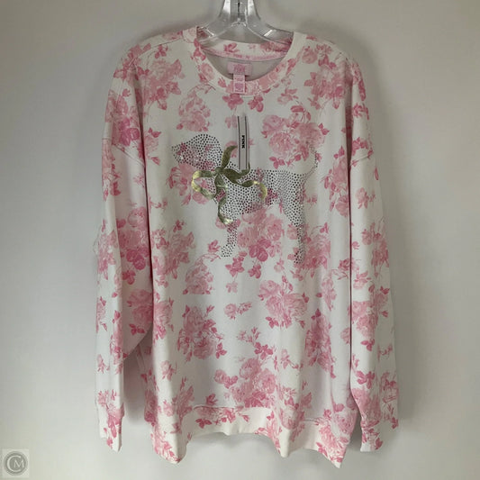 Top Long Sleeve By Pink In Pink & White, Size: Xxl