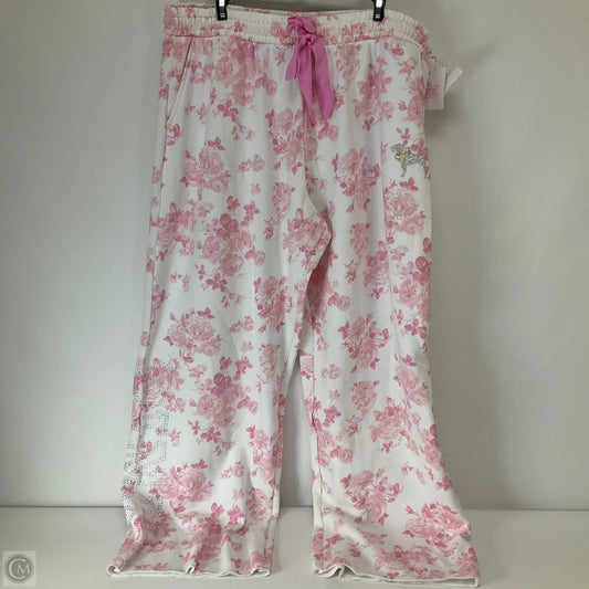 Pants Lounge By Pink In Pink & White, Size: Xl