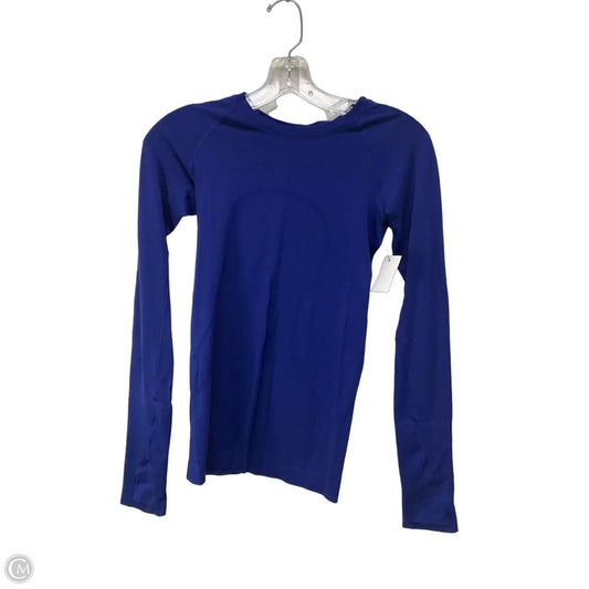 Athletic Top Long Sleeve Crewneck By Lululemon In Blue, Size: 6