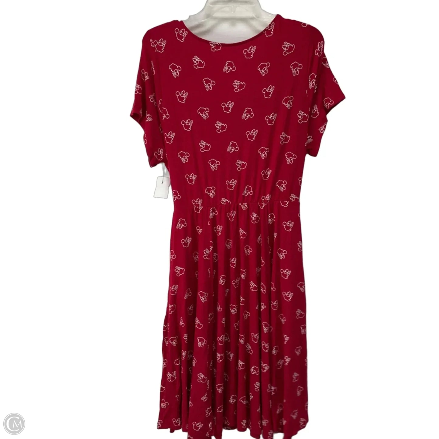 Dress Casual Midi By Disney In Red & White, Size: Xl