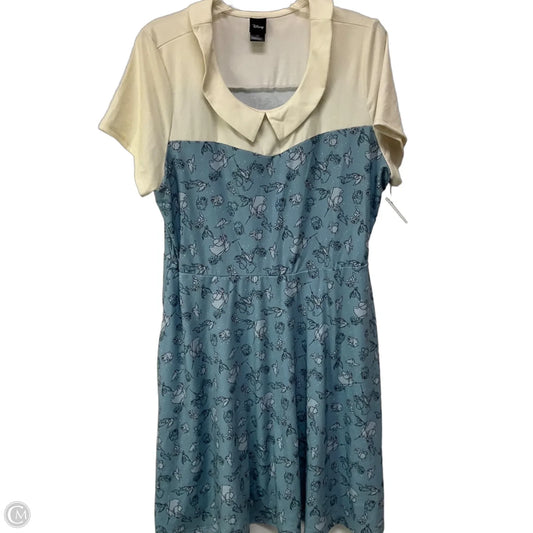 Dress Casual Midi By Disney In Blue & White, Size: 2x