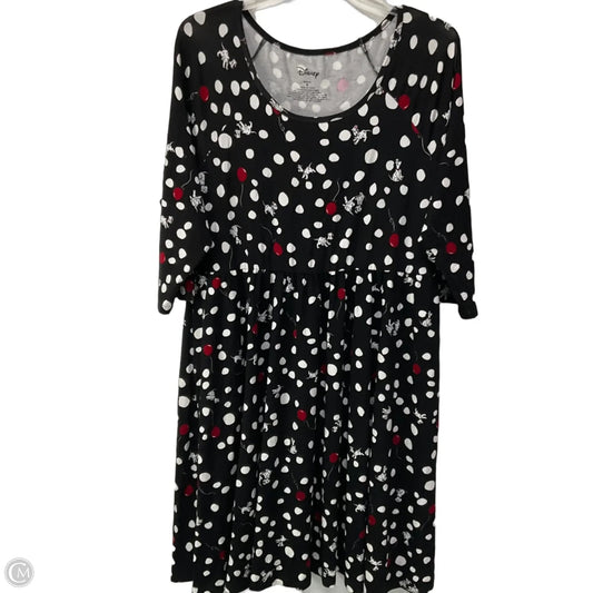Dress Casual Midi By Disney In Black & Red, Size: Xl