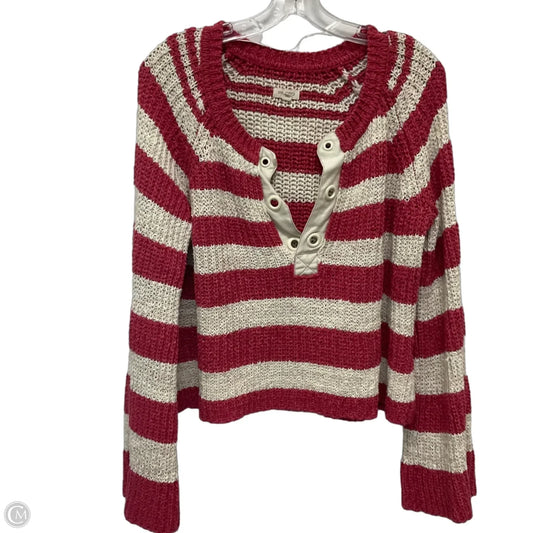 Sweater By Pilcro In Pink & White, Size: L