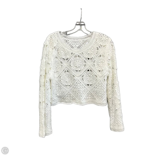 Top Long Sleeve By Clothes Mentor In White, Size: S