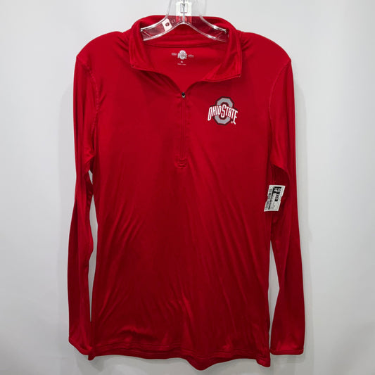 Red Athletic Top Long Sleeve Collar Clothes Mentor, Size Xl