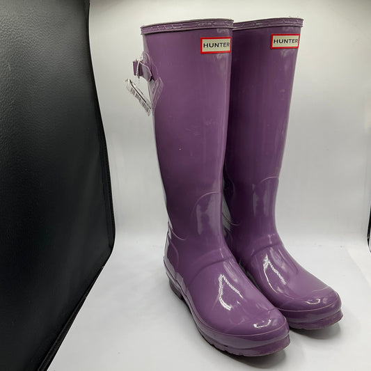 Boots Rain By Hunter In Purple, Size: 8