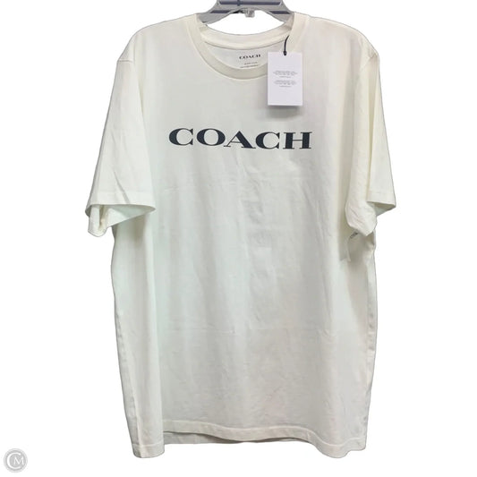 Top Short Sleeve Designer By Coach In White, Size: Xxl