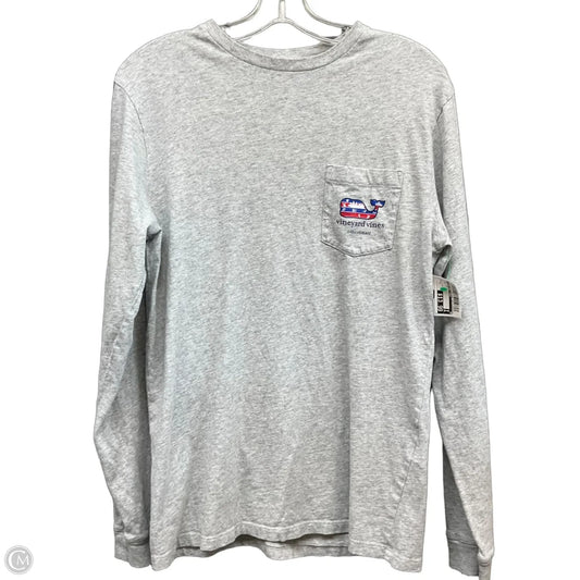 Top Long Sleeve By Vineyard Vines In Grey, Size: S