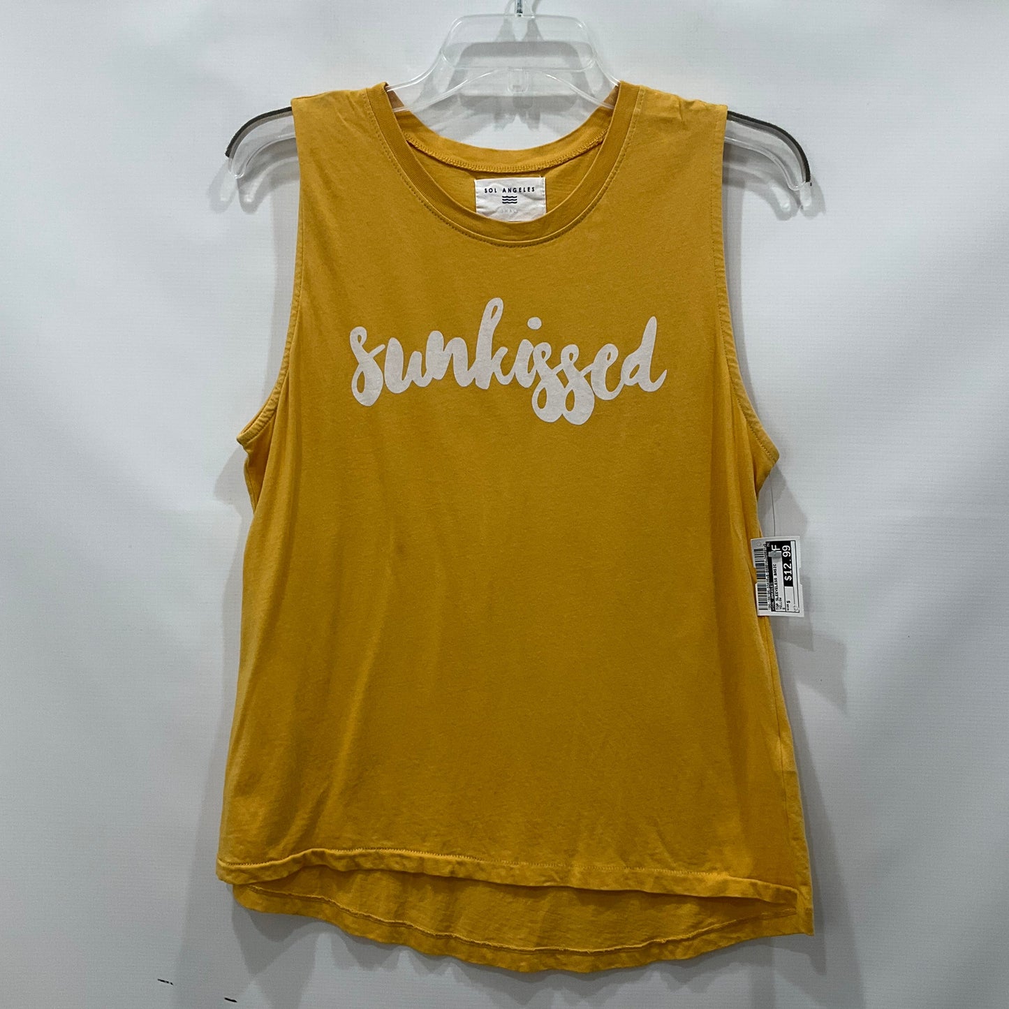 Yellow Top Sleeveless Basic Sol Angeles, Size S