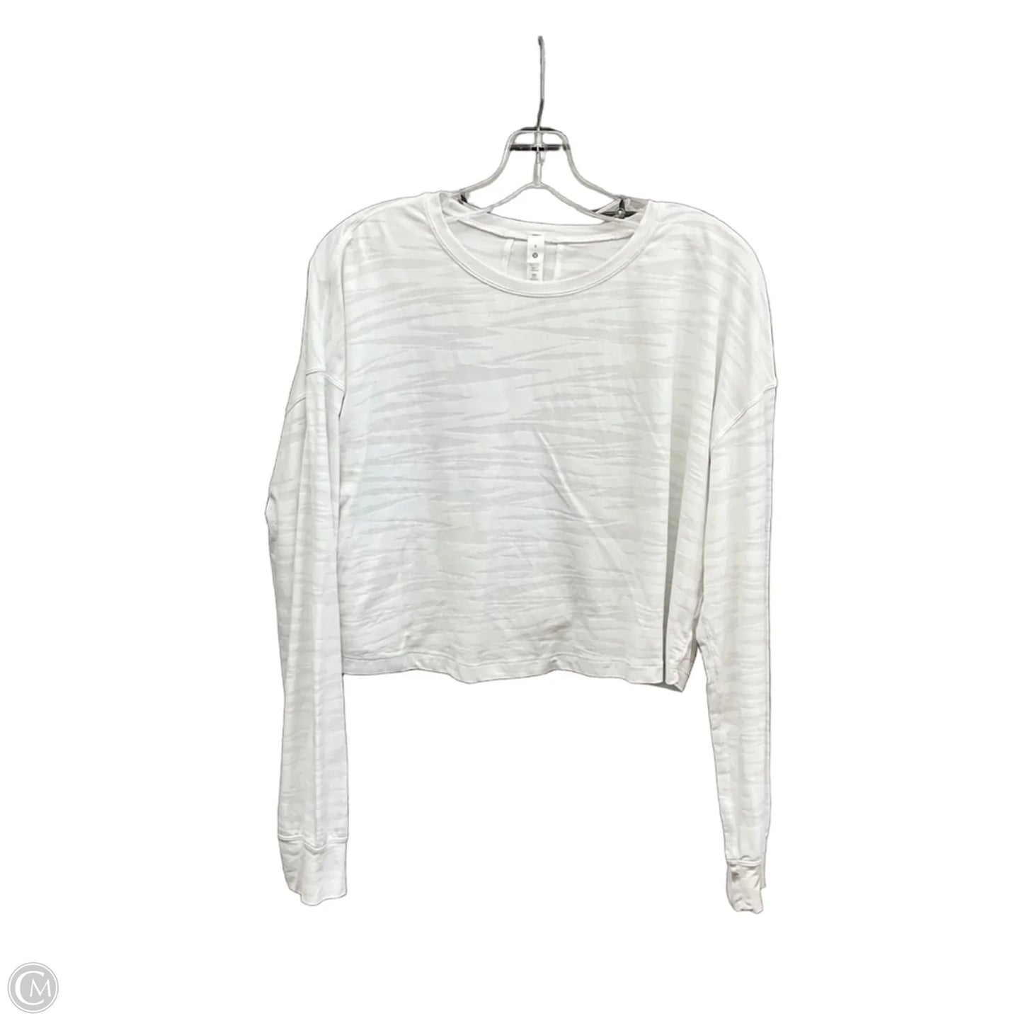 Athletic Top Long Sleeve Crewneck By Lululemon In White, Size: 8