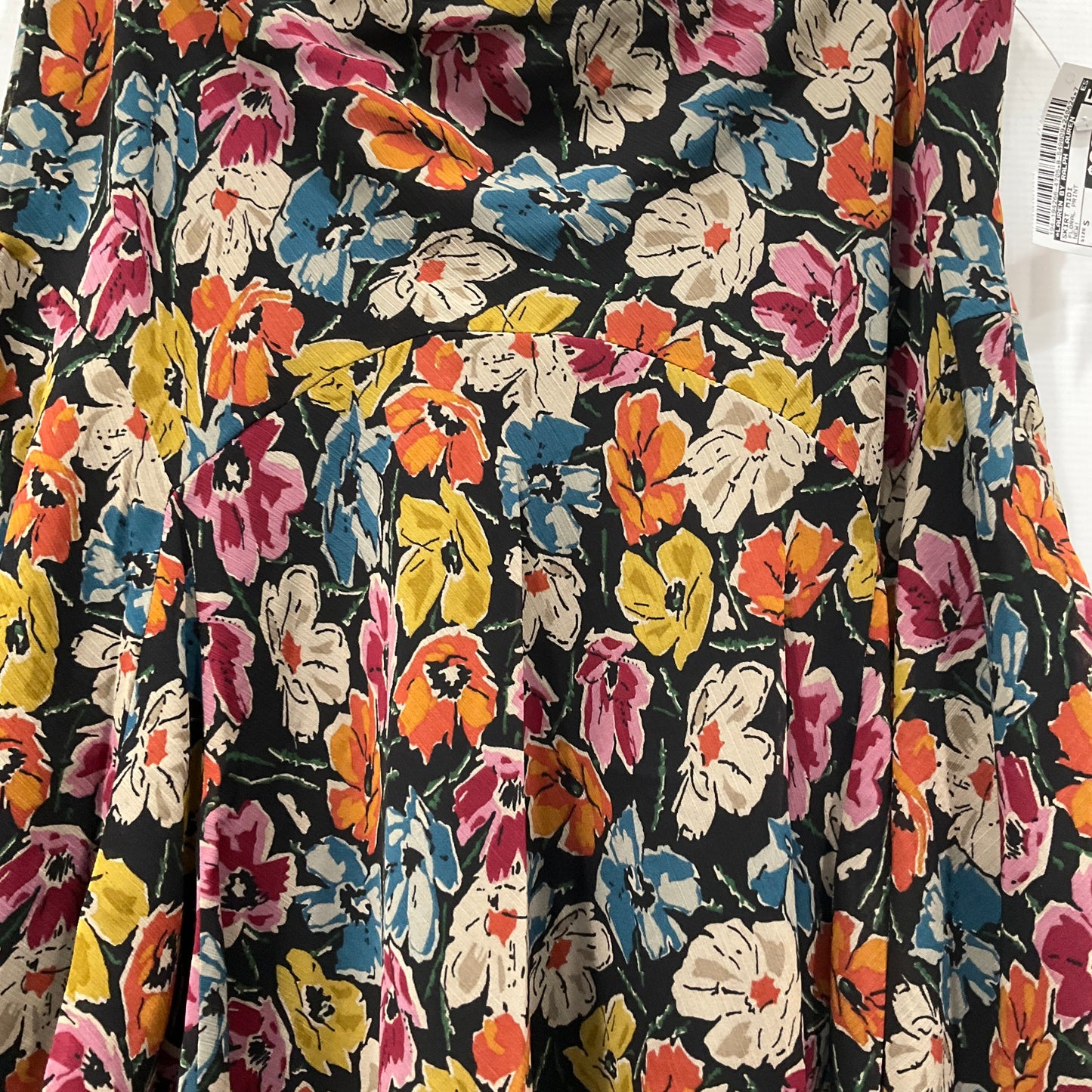 Floral Print Skirt Midi Lauren By Ralph Lauren, Size S