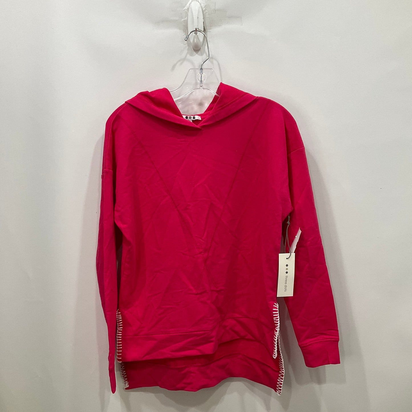 Sweatshirt Hoodie By Three Dots In Pink, Size: S