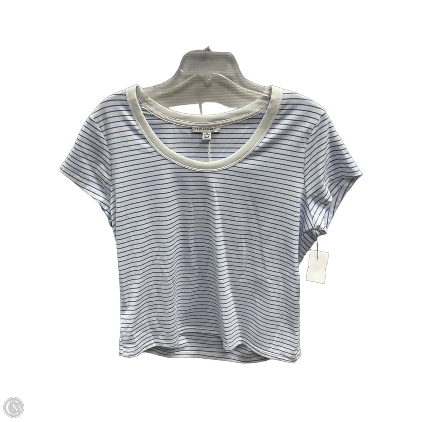 Top Short Sleeve By Free Assembly In Striped Pattern, Size: Xl