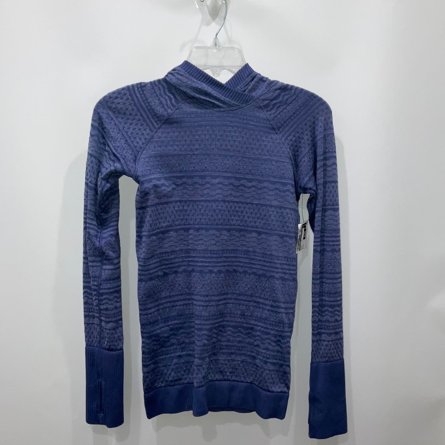 Athletic Top Long Sleeve Hoodie By Lululemon In Blue, Size: 4