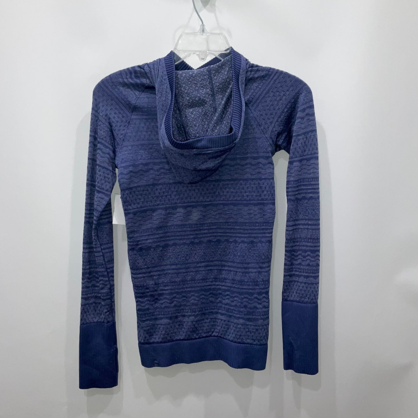 Athletic Top Long Sleeve Hoodie By Lululemon In Blue, Size: 4