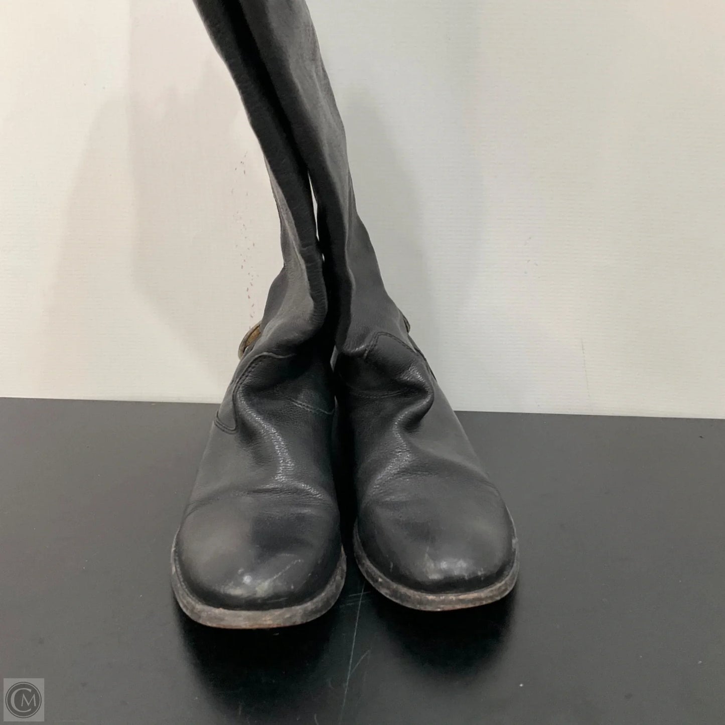 Boots Knee Heels By Frye In Black, Size: 6