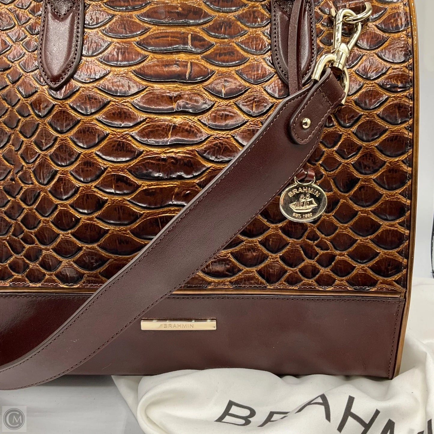 Handbag Designer By Brahmin, Size: Large