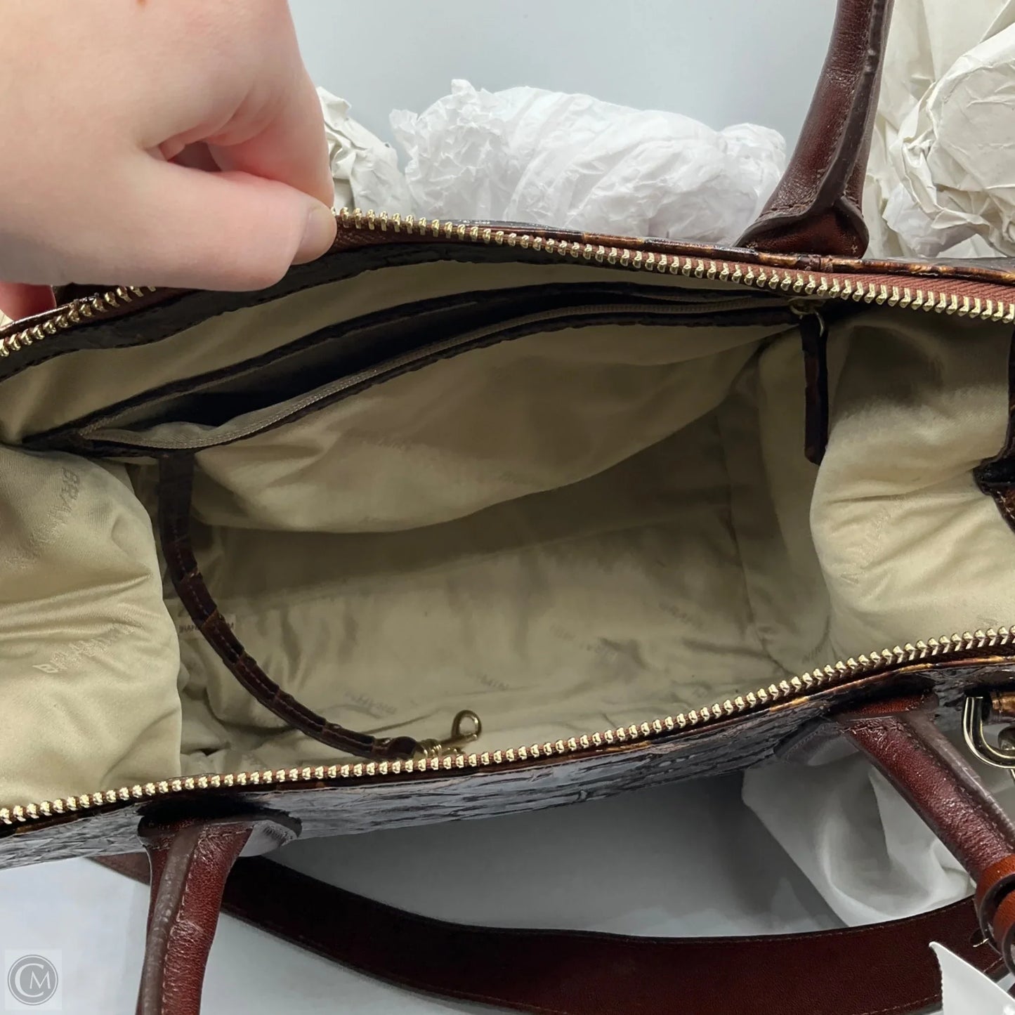 Handbag Designer By Brahmin, Size: Large