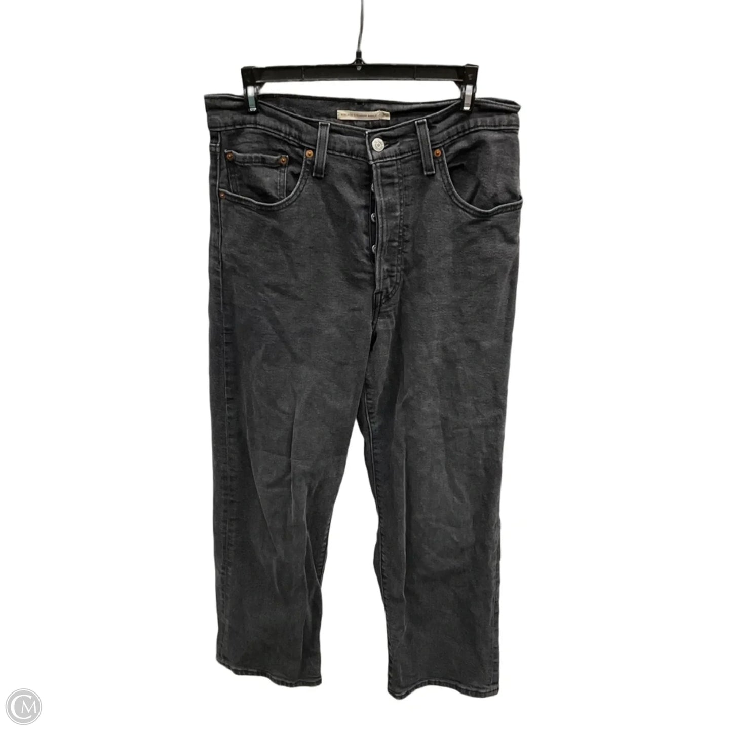 Jeans Straight By Levis In Black, Size: 10