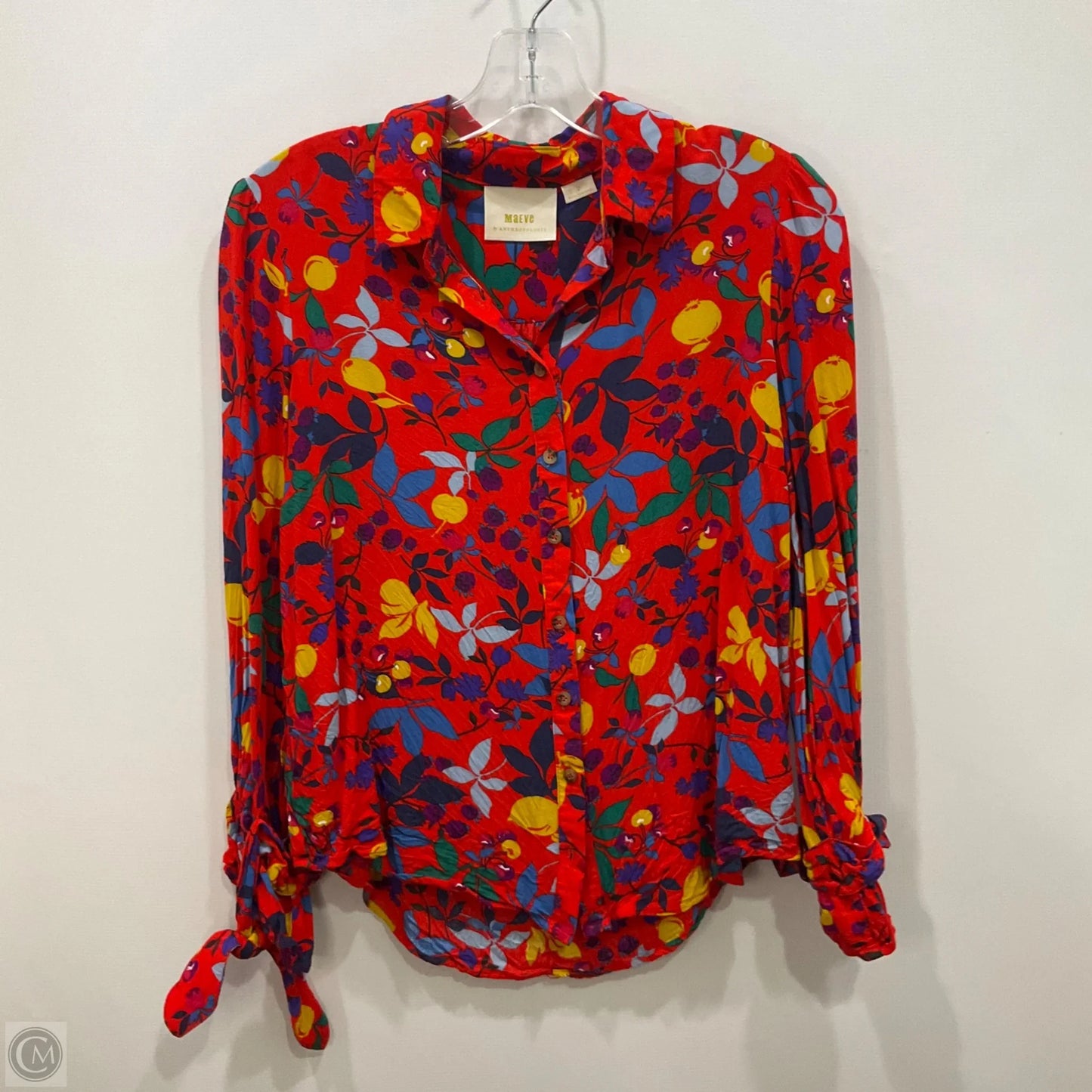 Top Long Sleeve By Maeve In Floral Print, Size: 4