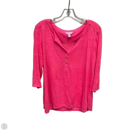 Top Long Sleeve Designer By Lilly Pulitzer In Pink, Size: M