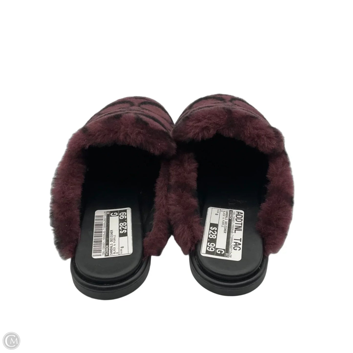 Sandals Designer By Coach In Black & Purple, Size: 8