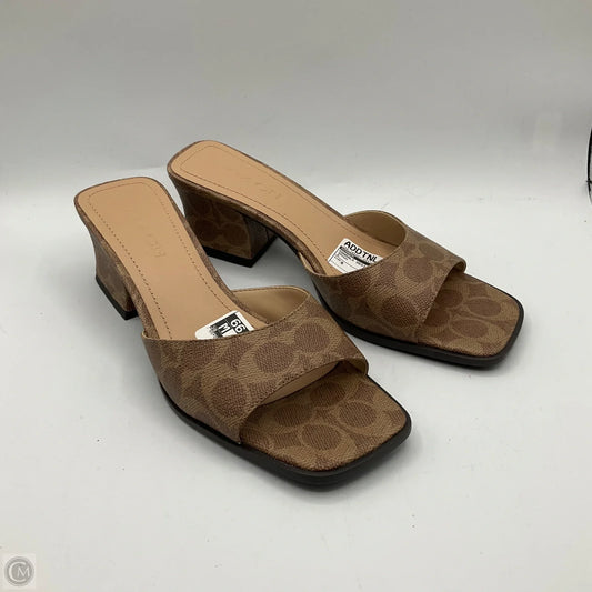 Sandals Designer By Coach In Brown, Size: 9
