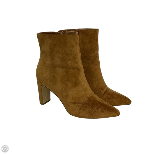 Boots Ankle Heels By Laundry In Gold, Size: 9