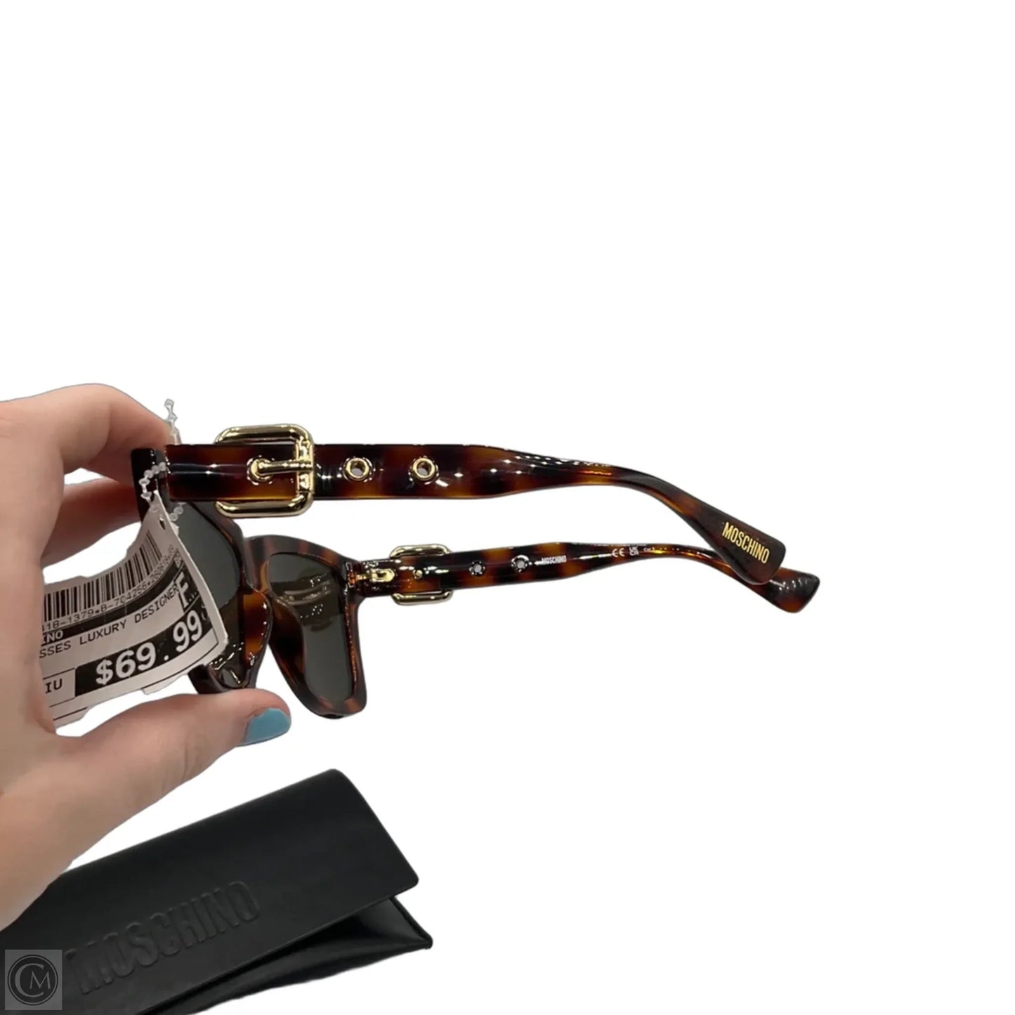 Sunglasses Luxury Designer By Moschino, Size: Medium