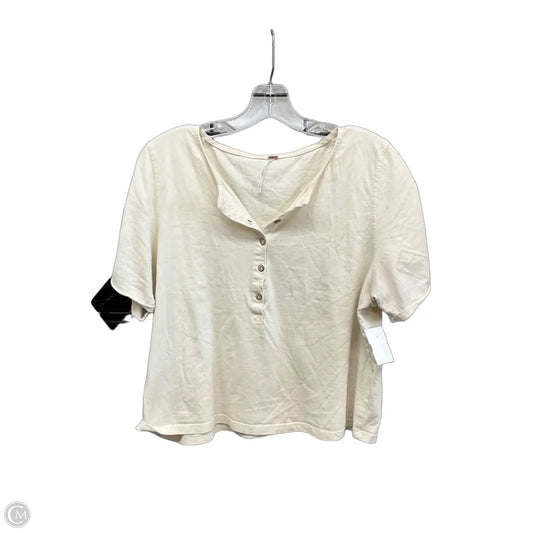 Top Short Sleeve By Free People In Cream, Size: Xl
