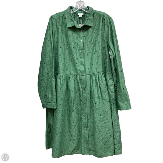 Dress Casual Midi By J. Crew In Green, Size: 18