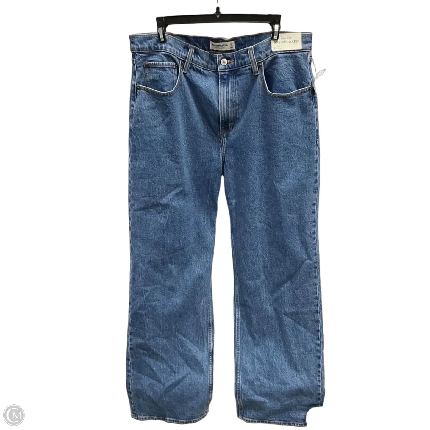 Jeans Straight By Abercrombie And Fitch In Blue Denim, Size: 16