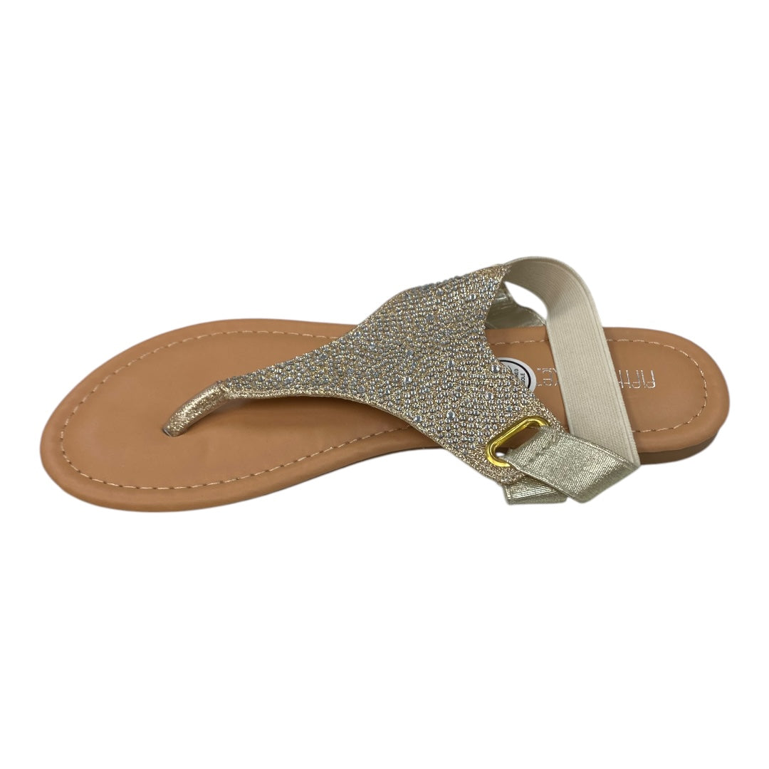 Sandals Flats By fifth and sun In Gold, Size:8