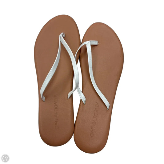 Sandals Flip Flops By Cynthia Rowley In Cream & White, Size: 9.5