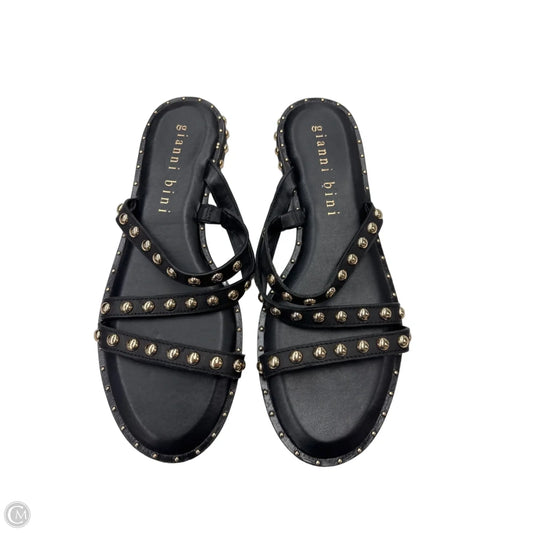 Sandals Flats By Gianni Bini In Black & Gold, Size: 7
