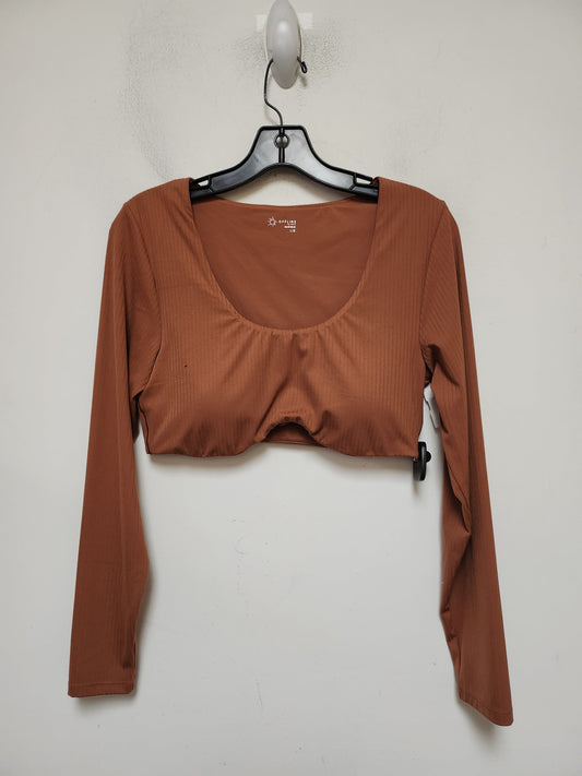 Athletic Top Long Sleeve Crewneck By Aerie In Brown, Size: L