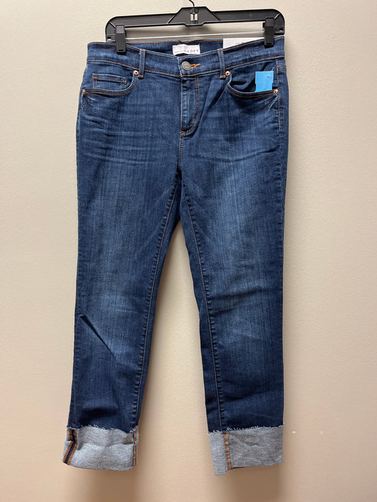 Jeans Cropped By Loft In Blue Denim, Size: 6