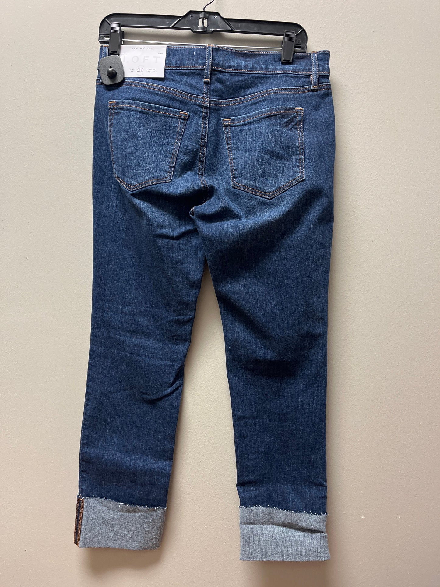 Jeans Cropped By Loft In Blue Denim, Size: 6